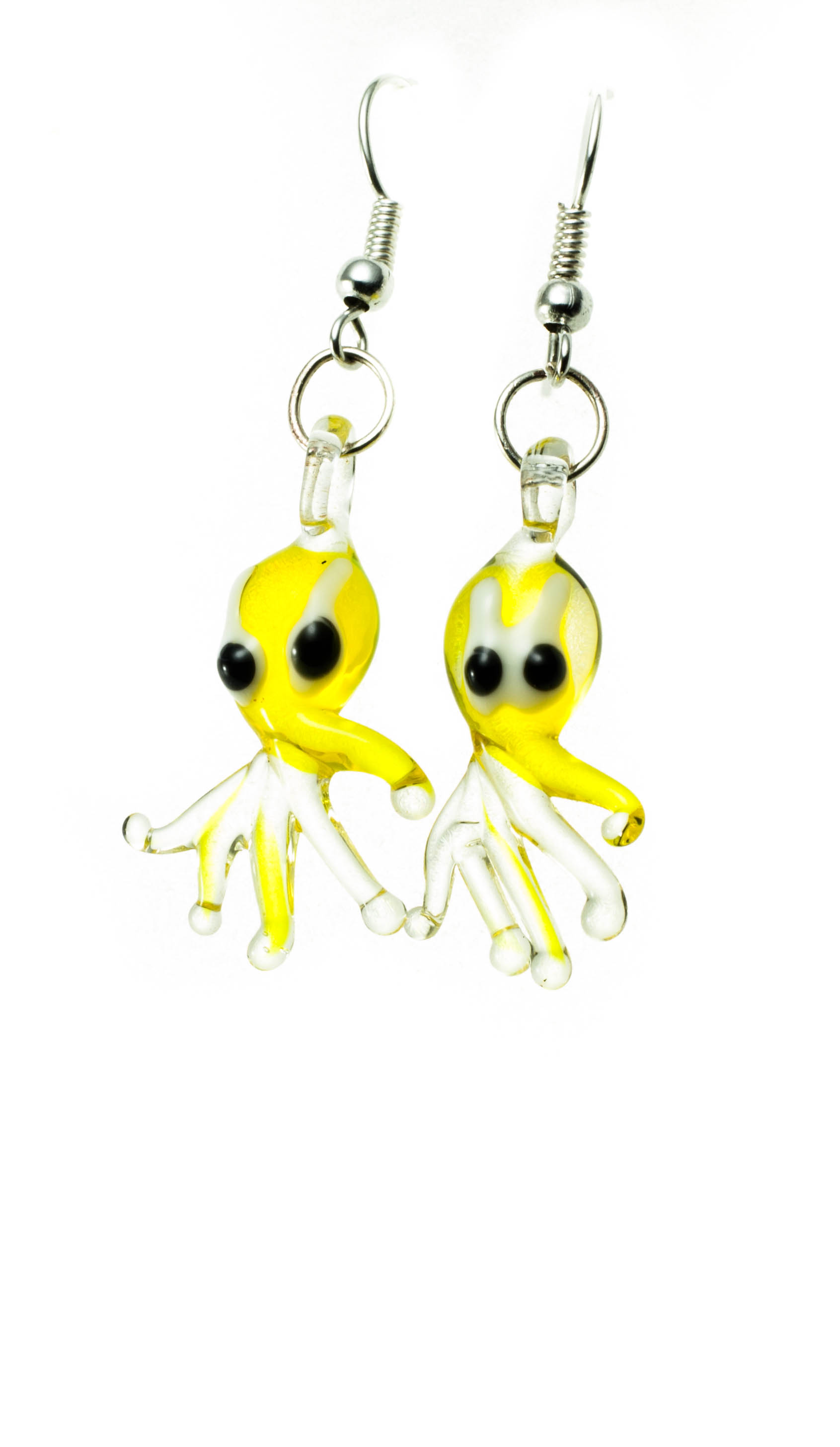 Naušnice Hobotnice žuta prozirna